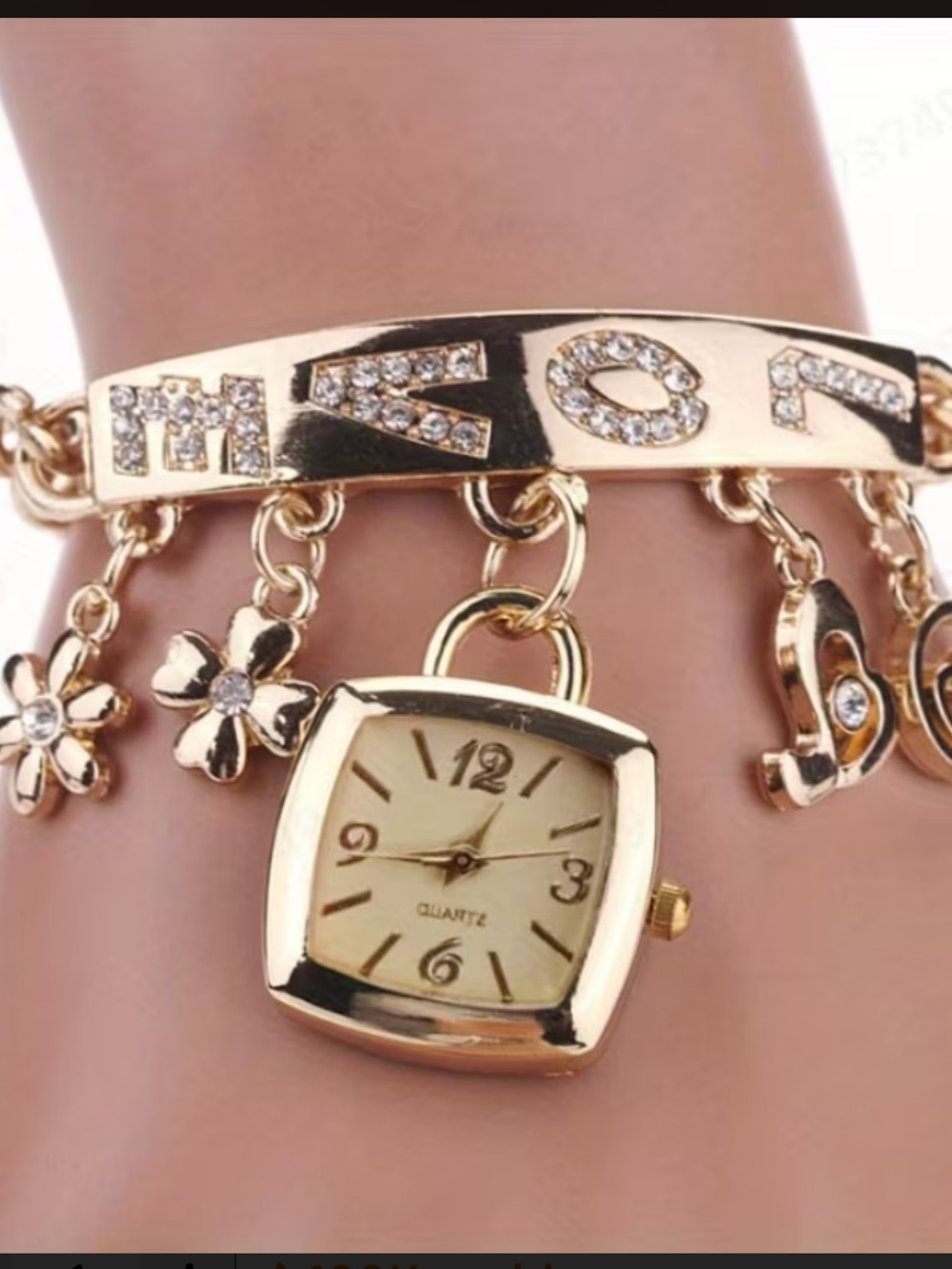 Gold Charm Bracelet Watch - Women Accessories